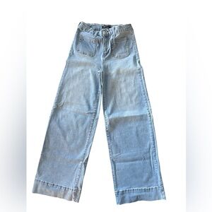 BCBG High-Rise Light Blue Wide-Leg Jeans